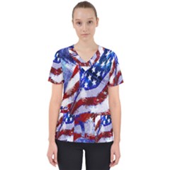 Flag Usa United States Of America Images Independence Day Scrub Top by Sapixe