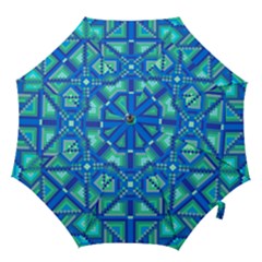 Grid Geometric Pattern Colorful Hook Handle Umbrellas (large) by Sapixe