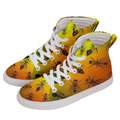 Insect Pattern Women s Hi-top Skate Sneakers by Sapixe