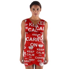 Keep Calm And Carry On Wrap Front Bodycon Dress by Sapixe