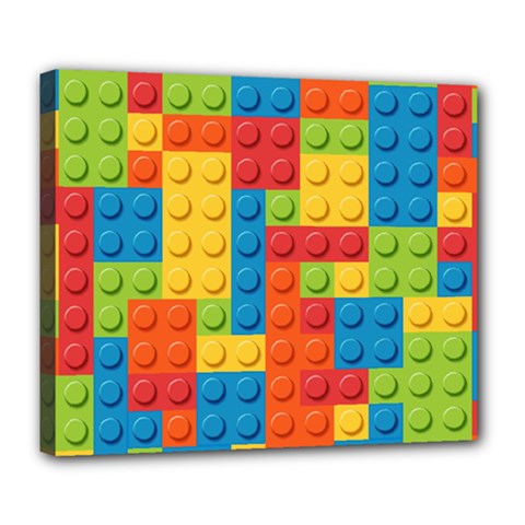 Lego Bricks Pattern Deluxe Canvas 24  X 20   by Sapixe