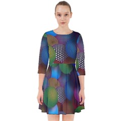 Multicolored Patterned Spheres 3d Smock Dress by Sapixe