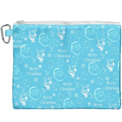 Santa Christmas Collage Blue Background Canvas Cosmetic Bag (xxxl) by Sapixe