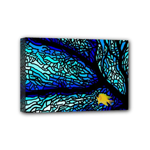 Sea Fans Diving Coral Stained Glass Mini Canvas 6  X 4  by Sapixe