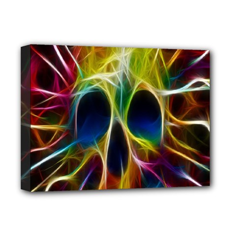 Skulls Multicolor Fractalius Colors Colorful Deluxe Canvas 16  X 12   by Sapixe