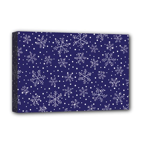 Snowflakes Pattern Deluxe Canvas 18  X 12   by Sapixe