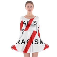 No Racism Long Sleeve Skater Dress by demongstore
