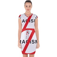 No Racism Capsleeve Drawstring Dress  by demongstore