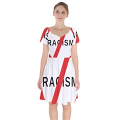 2000px No Racism Svg Short Sleeve Bardot Dress by demongstore