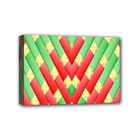 Christmas Geometric 3d Design Mini Canvas 6  X 4  by Sapixe