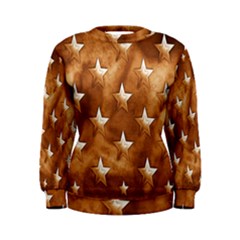 Stars Brown Background Shiny Women s Sweatshirt by Sapixe