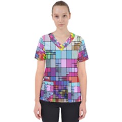 Color Abstract Visualization Scrub Top by Sapixe