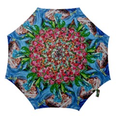 Paint, Flowers And Book Hook Handle Umbrellas (small) by bestdesignintheworld