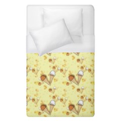Funny Sunny Ice Cream Cone Cornet Yellow Pattern  Duvet Cover (single Size) by yoursparklingshop