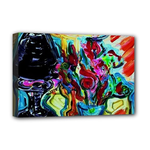 Still Life With Two Lamps Deluxe Canvas 18  X 12   by bestdesignintheworld