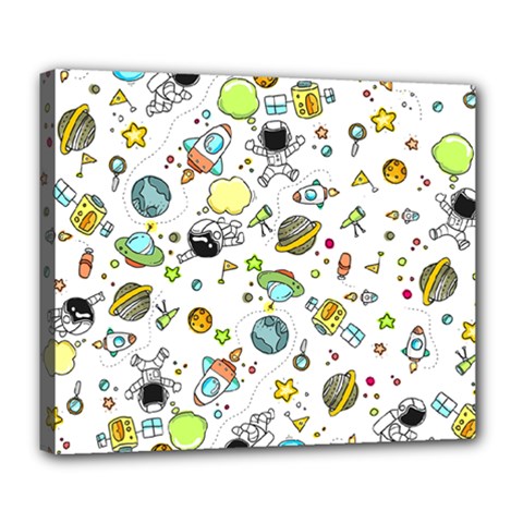 Space Pattern Deluxe Canvas 24  X 20   by Valentinaart