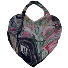 Lady With Lillies Giant Heart Shaped Tote by bestdesignintheworld