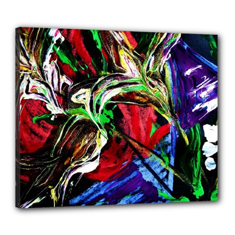 Lillies In Terracota Vase Canvas 24  X 20  by bestdesignintheworld
