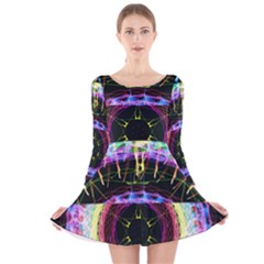 The Existence Of Neon Long Sleeve Velvet Skater Dress by TheExistenceOfNeon2018