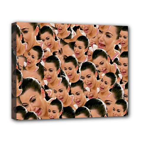 Crying Kim Kardashian Deluxe Canvas 20  X 16   by Valentinaart