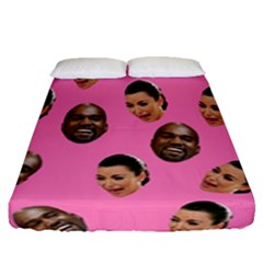 Crying Kim Kardashian Fitted Sheet (queen Size) by Valentinaart