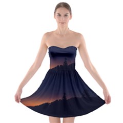 Nature Night Colorful Landscape Strapless Bra Top Dress by Sapixe
