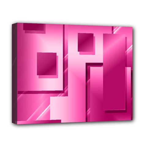 Pink Figures Rectangles Squares Mirror Deluxe Canvas 20  X 16   by Sapixe