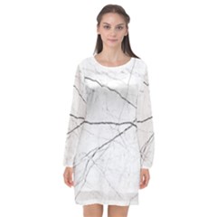White Background Pattern Tile Long Sleeve Chiffon Shift Dress  by Sapixe