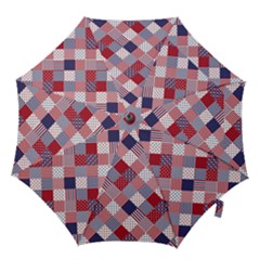 Usa Americana Diagonal Red White & Blue Quilt Hook Handle Umbrellas (large) by PodArtist