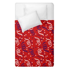 Red White And Blue Usa/uk/france Colored Party Streamers Duvet Cover Double Side (single Size) by PodArtist