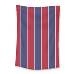 Large Red White And Blue Usa Memorial Day Holiday Vertical Cabana Stripes Small Tapestry by PodArtist