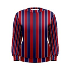 Large Red White And Blue Usa Memorial Day Holiday Pinstripe Women s Sweatshirt by PodArtist