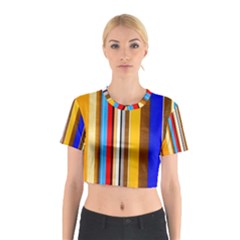 Colorful Stripes Cotton Crop Top by FunnyCow
