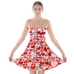 Abstract Background Decoration Hearts Love Strapless Bra Top Dress by Nexatart
