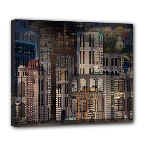 Architecture City Home Window Deluxe Canvas 24  X 20   by Nexatart