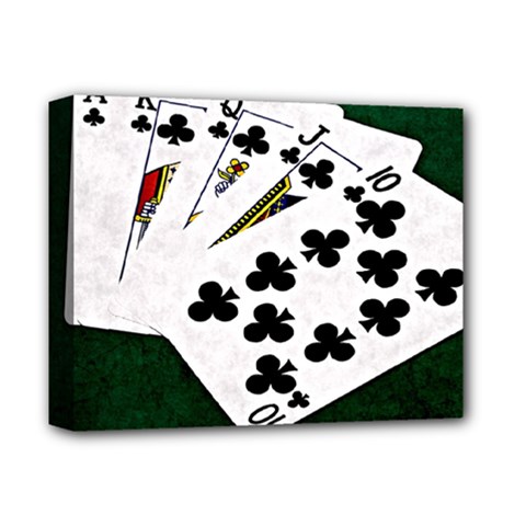 Poker Hands   Royal Flush Clubs Deluxe Canvas 14  X 11  by FunnyCow