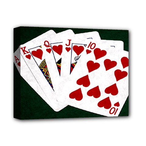 Poker Hands   Royal Flush Hearts Deluxe Canvas 14  X 11  by FunnyCow
