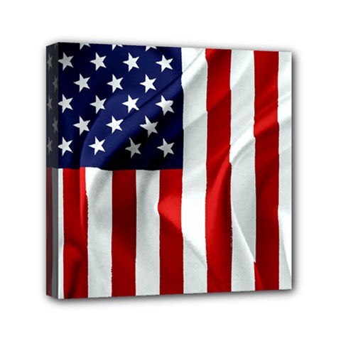 American Usa Flag Vertical Mini Canvas 6  X 6  by FunnyCow