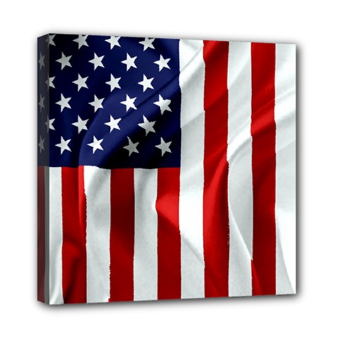 American Usa Flag Vertical Mini Canvas 8  X 8  by FunnyCow