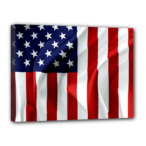 American Usa Flag Vertical Canvas 16  X 12  by FunnyCow