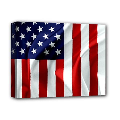 American Usa Flag Vertical Deluxe Canvas 14  X 11  by FunnyCow