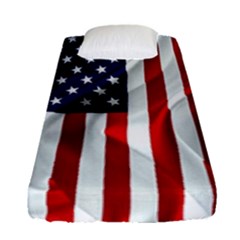 American Usa Flag Vertical Fitted Sheet (single Size) by FunnyCow