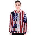 American Usa Flag Vertical Women s Zipper Hoodie View1