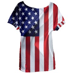 American Usa Flag Vertical Women s Oversized Tee by FunnyCow