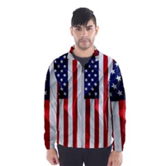 American Usa Flag Vertical Windbreaker (men) by FunnyCow