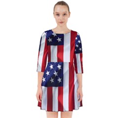 American Usa Flag Vertical Smock Dress by FunnyCow