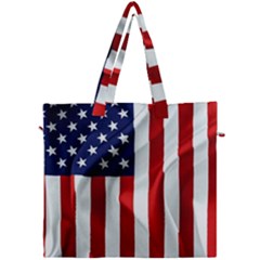 American Usa Flag Vertical Canvas Travel Bag by FunnyCow
