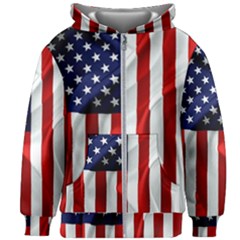 American Usa Flag Vertical Kids Zipper Hoodie Without Drawstring by FunnyCow