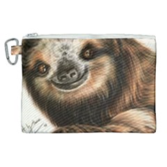 Sloth Smiles Canvas Cosmetic Bag (xl) by ArtByThree