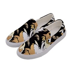 Dog Sitting Pet Collie Animal Women s Canvas Slip Ons by Sapixe